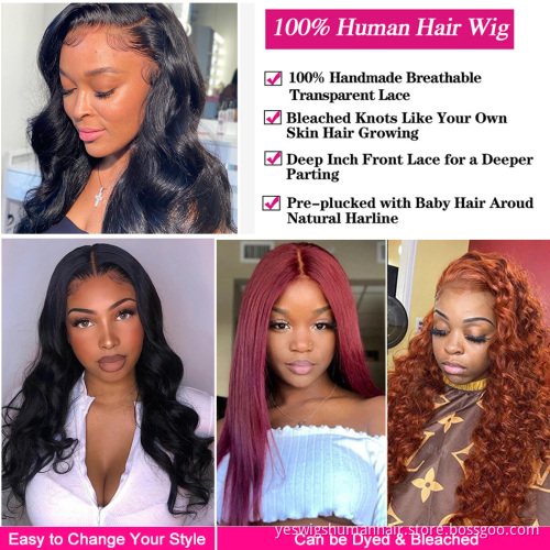 Yeswigs Body Wave Raw Brazilian Cuticle Aligned Virgin Human Hair Full Hd Lace Front Wig Pre Plucked Natural Human Hair Wig